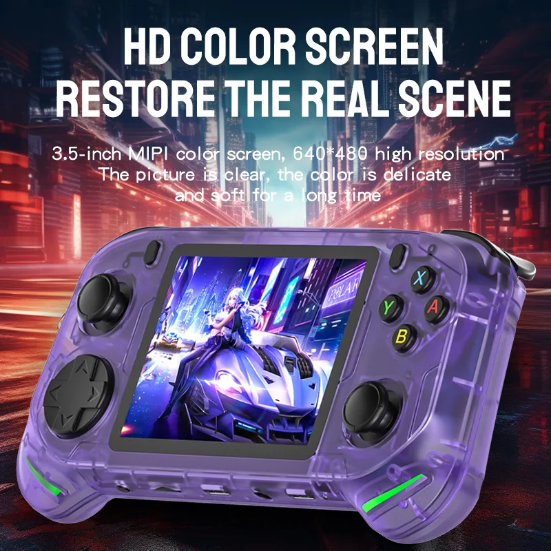 Rx6h Portable Retro Game Console 3.5 Inch Ips Hd Screen Open Source Joystick Supports Gba Arcade Psp Games 640*480 Resolution