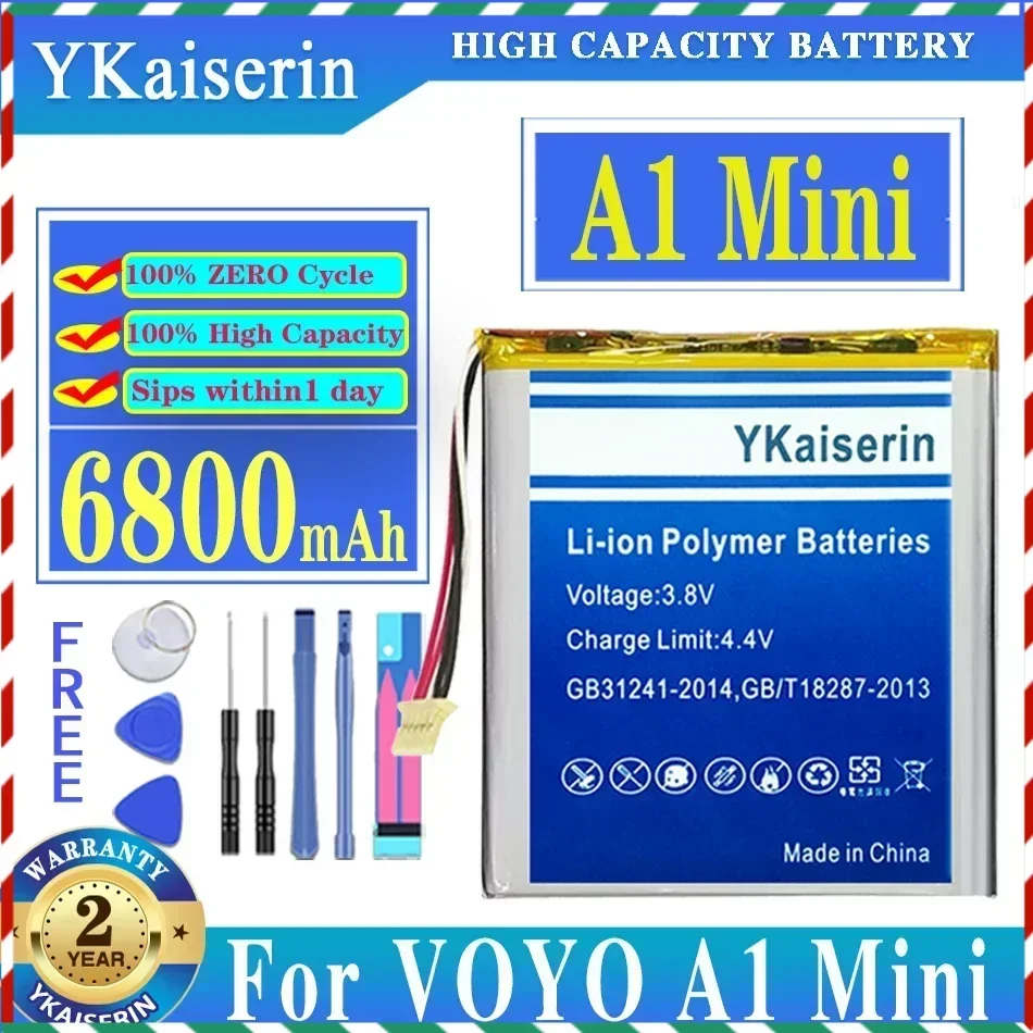 YKaiserin New 6800mAh Li-Polymer Replacement Battery For VOYO A1 Mini A1Mini Tablet PC Accumulator 7 Wire Plug + Tools