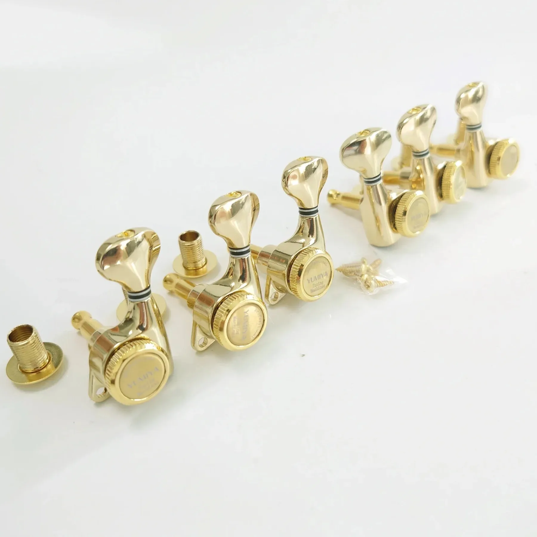 

Gold 3L3R Locking Guitar Tuners Set High Quality Metal Machine Heads with Screws & Bushings for Electric Guitar