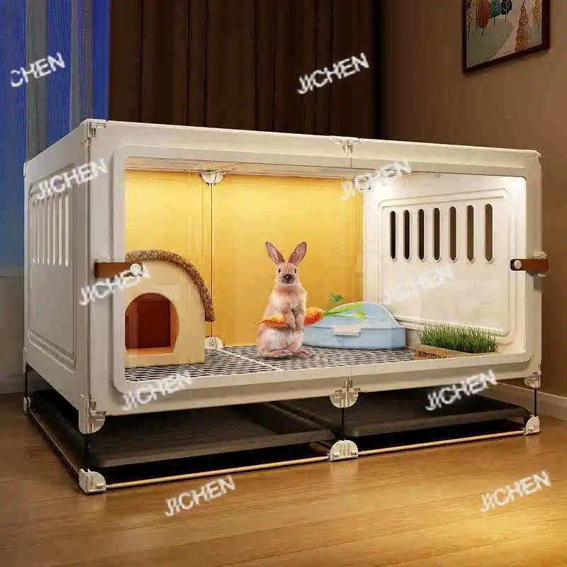 

HZ Rabbit Cage Rabbit Cage With Toilet Rabbit Cage Household Large Guinea Pig Ornamental Villa Hamster Accessories
