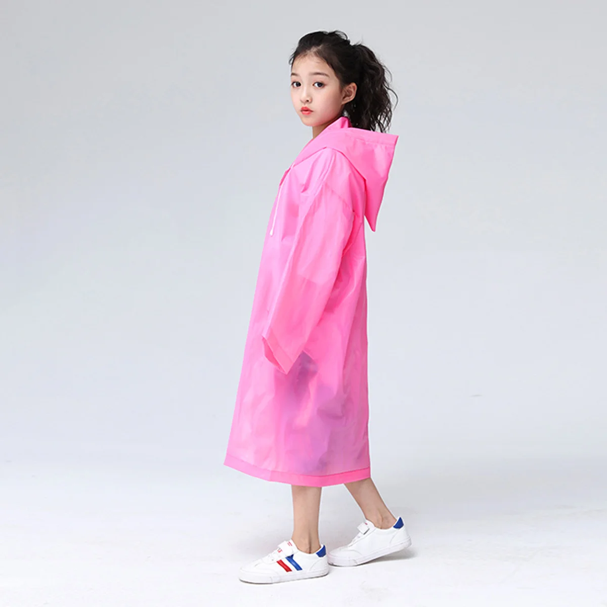 

Kid Raincoat Eva Thickened White Translucent Resistant Rainwear Lightweight Emergency Poncho for Girls