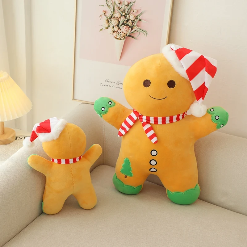 Simulado Gingerbread Man Plush Toy, Soft Cartoon Doll, Christmas Party Decor, Xmas Festival, Ano Novo, Kids Gift, Hot Sale, 30 cm, 50cm