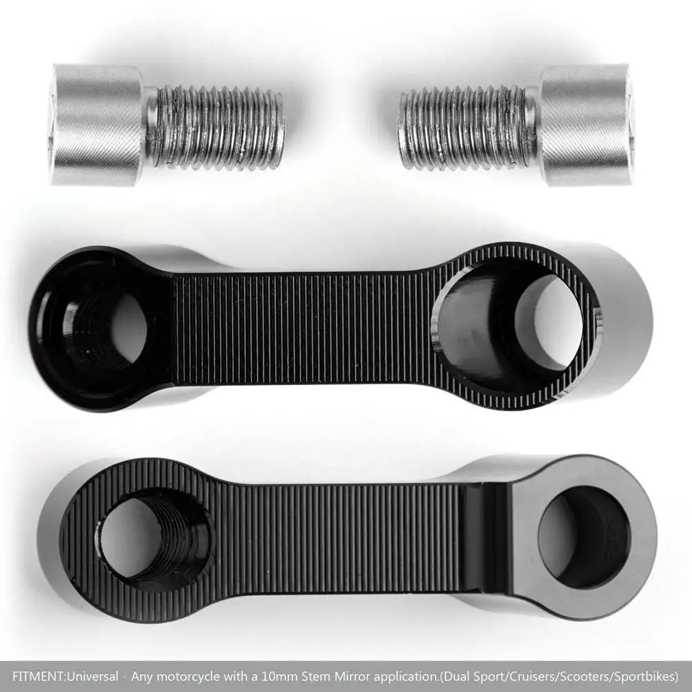 1 Pair Motorcycle Mirror Extenders  Rearview Adapter Mirror Riser Extender With 10MM Bolts Motorcycles Accessories