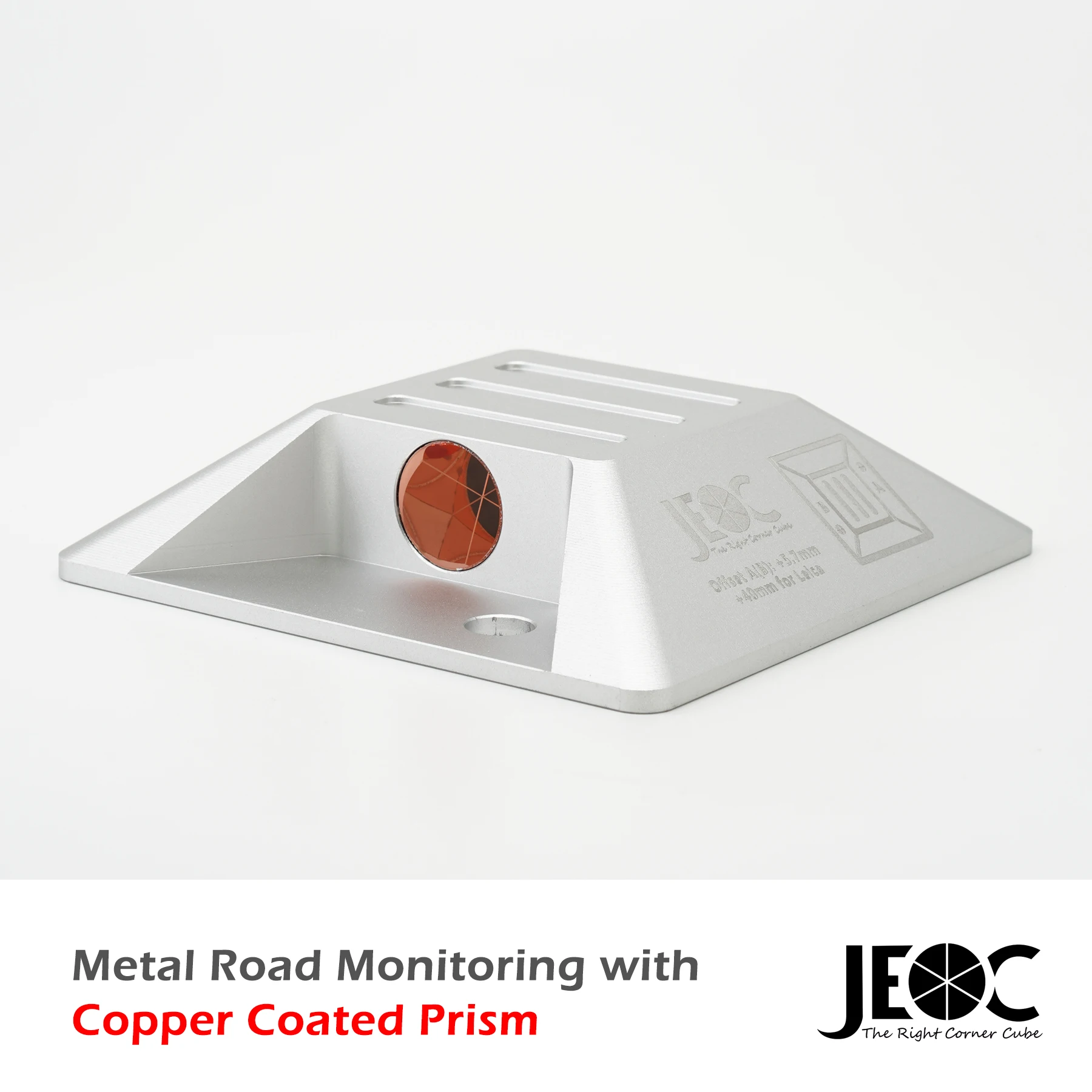 JEOC 0° Road Monitoring Prism with Dual Copper Coated Reflectors and Embedded Rod For Total Station Topography Land Surveying