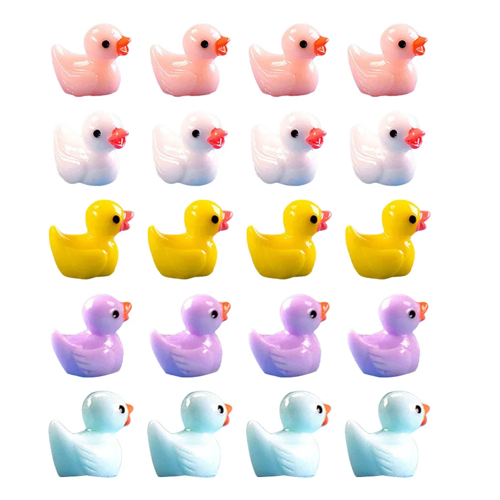 

50 Pcs Artificial Duck Ducks Bonsai Decoration Desktop Resin Charms Statue Bulk Mini Miniature Tiny Ornament Micro Landscape