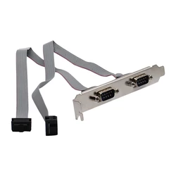 1pc For Motherboard 9 Pin Female to RS232 DB9 Pin Com Port Ribbon Serial Cable Connector Bracket with Cable 1/2 Port Serial