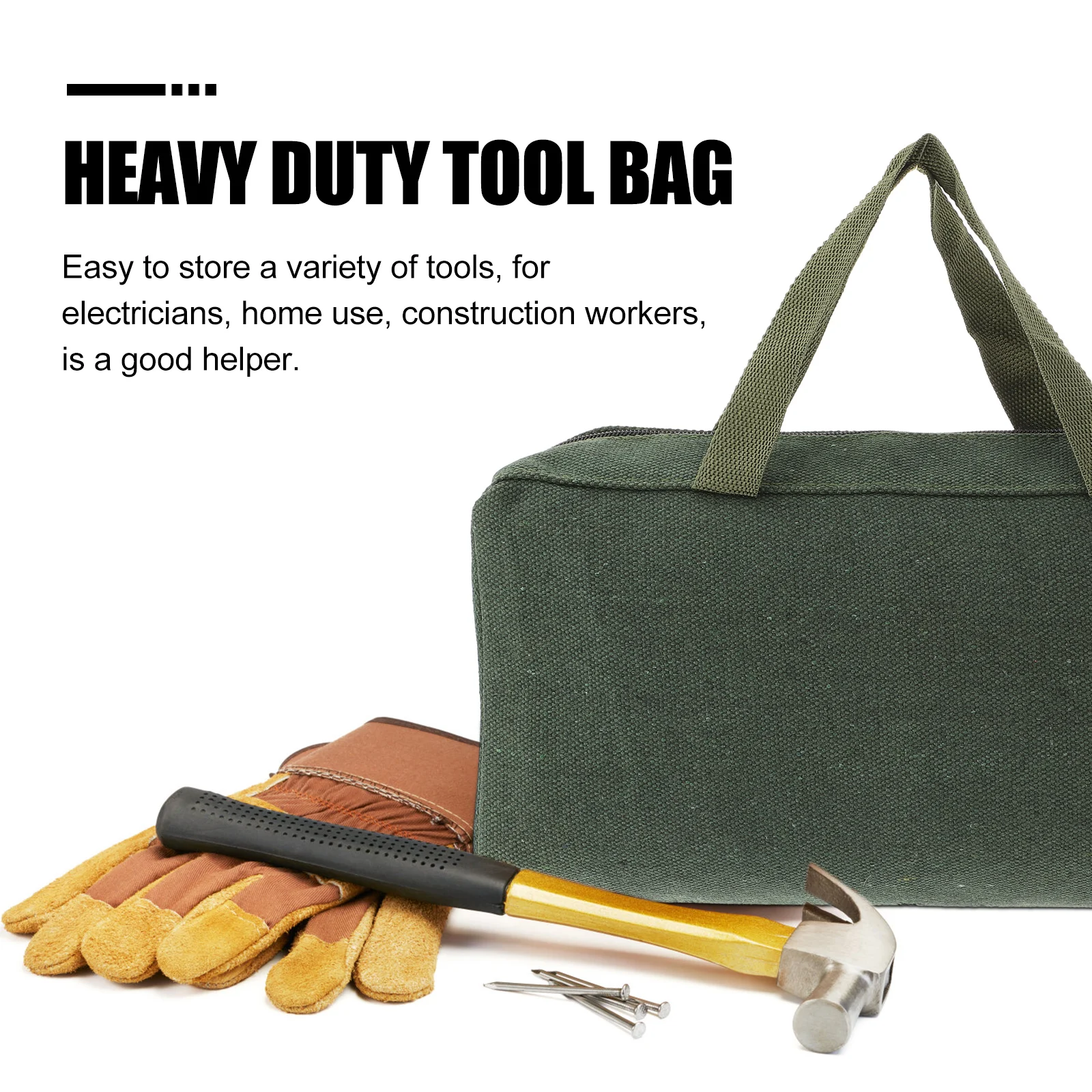 

Large Capacity Mechanics Tool Bag Auto Repair Canvas Multi-Function Storage Wide Mouth Dual Handles Heavy Duty Organizer For