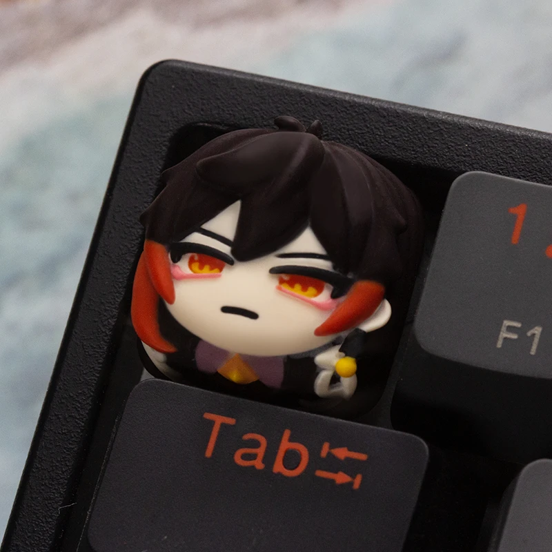 Genshin Impact Artisan Keycap Custom Zhongli Nasida Kerry Anime Resin Keyboard Cap Handmade KeyCap for Mechanical Keyboard Gift