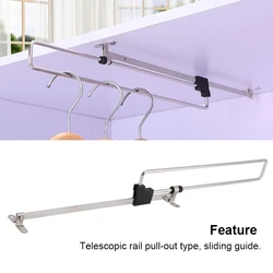 Wardrobe Hanging Telescopic Clothes Rod Cabinet Household Sliding Rail Pull Out