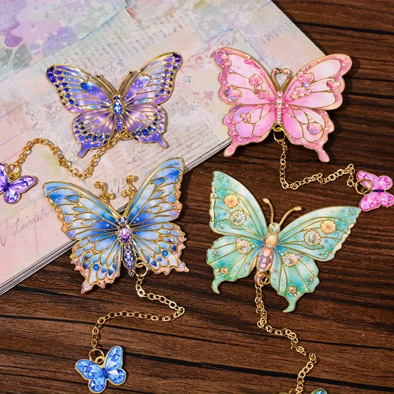 1 Unique Retro-Style Metal Butterfly Bookmark Pendant, Suitable for Book Indexing, Reading Decoration, Office Study