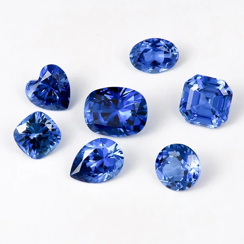 Lab Grown Sapphire Oval Shape Royal Blue Color Quality Pendant Gemstones for Charms Jewelry Making Selectable AGL Certificate