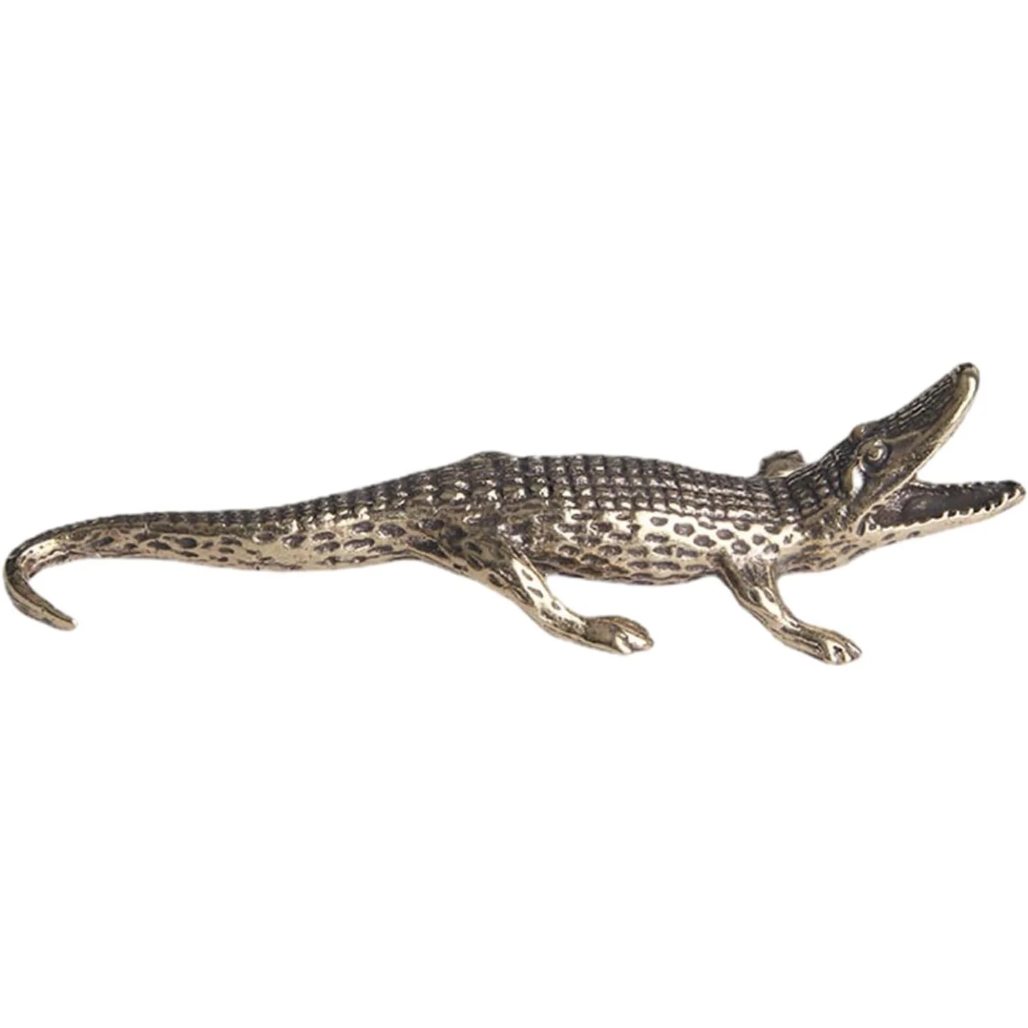 Mini Alligator Sculpture Brass  Burner Feng Shui Ornament Souvenir for  Office Decor