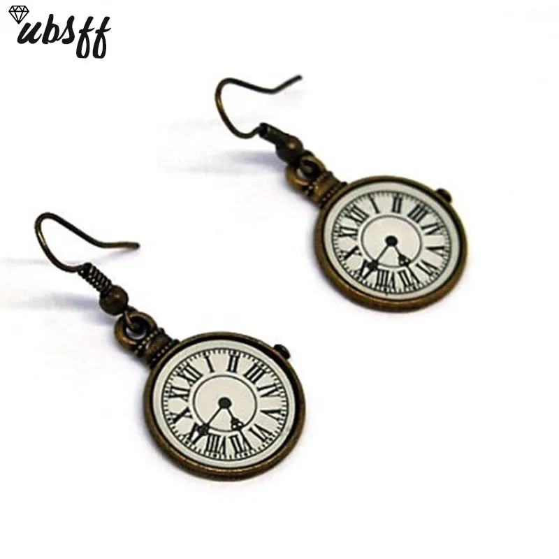 1pair Retro  Antiqued Bronze Tone Pocket Watch Charms Pendants 18x23.5mm Earrings