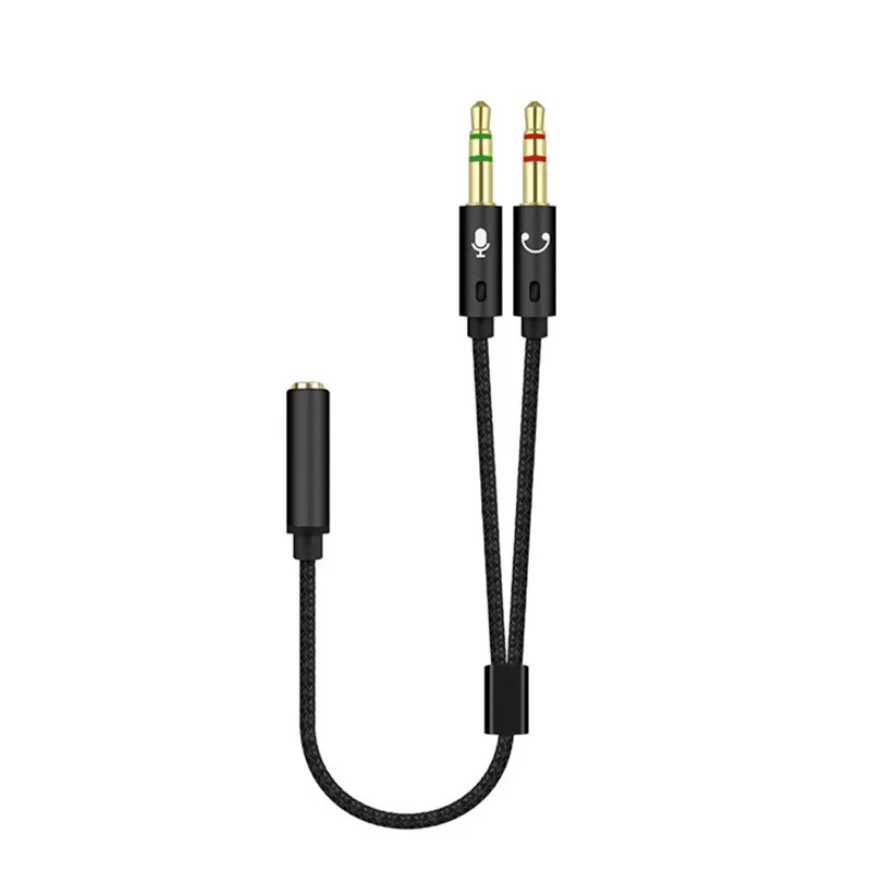 3.5 مللي متر سماعة الفاصل كابل 1 أنثى إلى 2 ذكر 3.5 مللي متر هيئة التصنيع العسكري الصوت Y الفاصل كابل سماعة إلى محول الكمبيوتر كابل مساعد #3