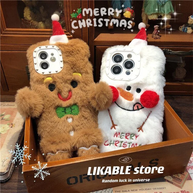 New Original Soft Christmas Snowman Phone Case Suitable For Iphone Winter Cartoon Phone Protection Case Couple Christmas Gift