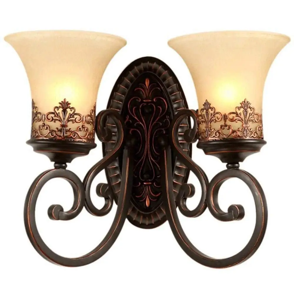 

European Luxury Wall Lamp American Retro Living Room Bedroom Study Room Hotel Hallway Aisle Decoration LED Wall Light
