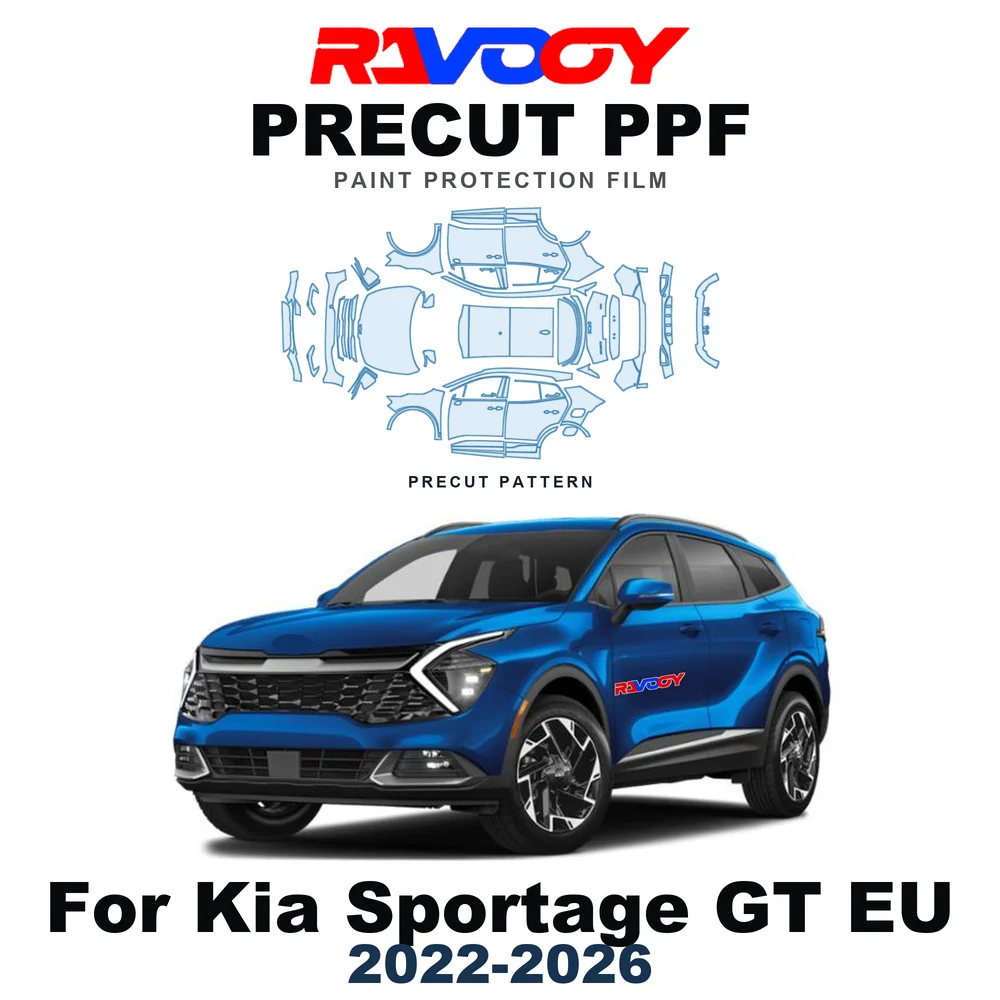 Precut PPF For Kia Sportage GT EU 2022-2026 8.5mil TPU Paint Protection Film Hood Bonnet Bumper Headlight Self-Healing Clear Kit