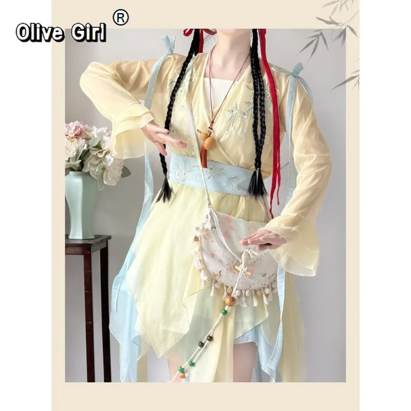 Olivegirl Hanfu Dress Fairy Elegant Sweet Original Xianxia Daily Ancient Style Set Summer Traditional Chinese Clothing view 4
