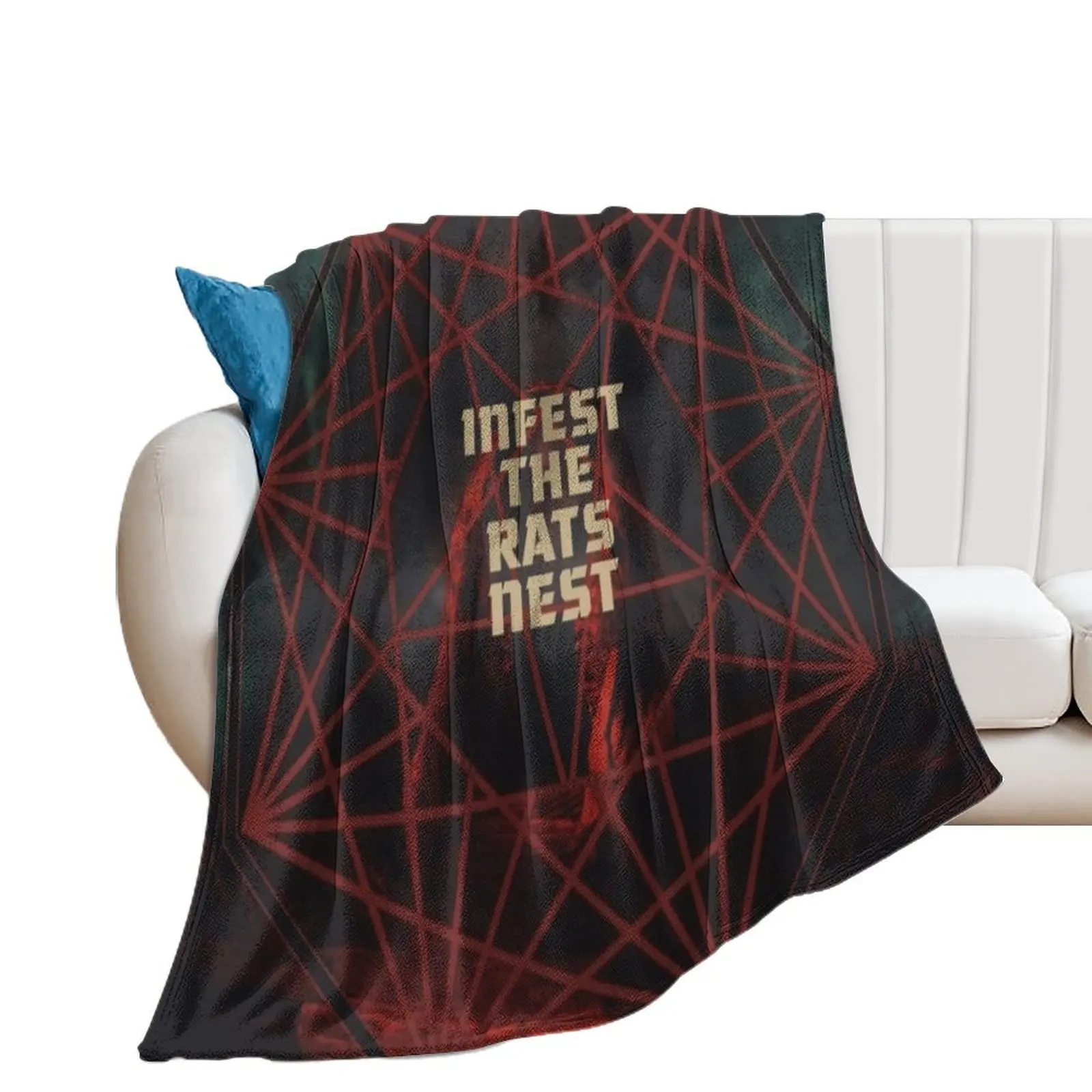 Nonagon Infinity x Infest The Rats Nest Throw Blanket Warm Furrys Personalized Gift Flannel Blankets