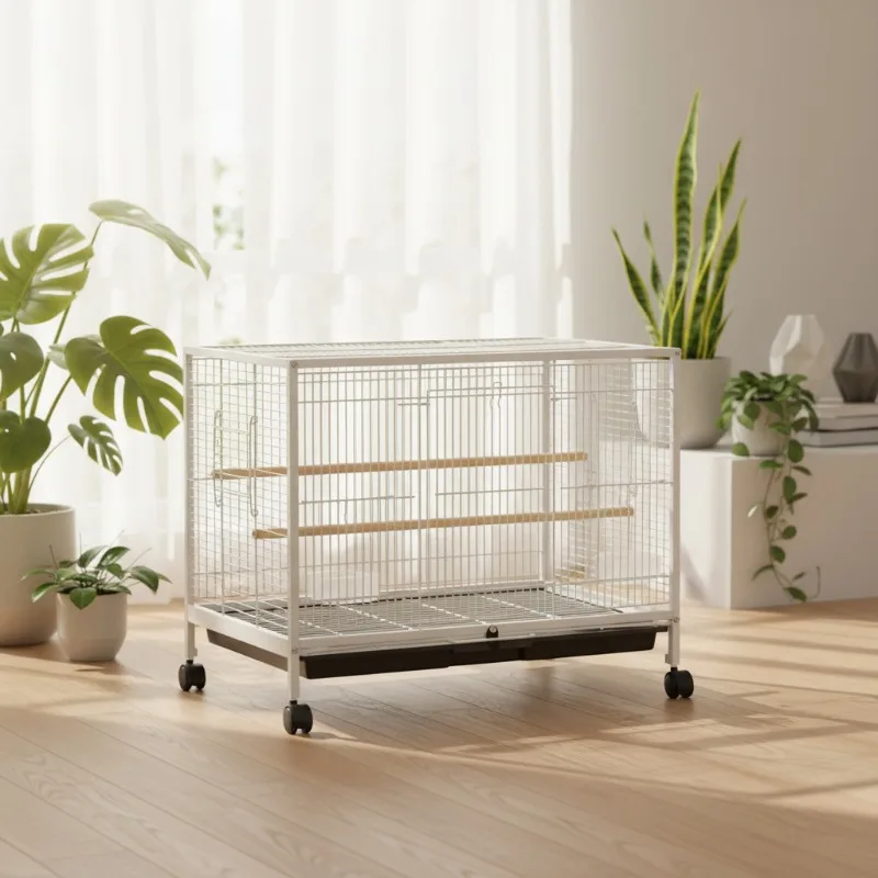 

Luxury Stainless Steel Wire Dog Cage for Indoor Outdoor Use 50 lb Capacity Plastic Tray & Box Packaging