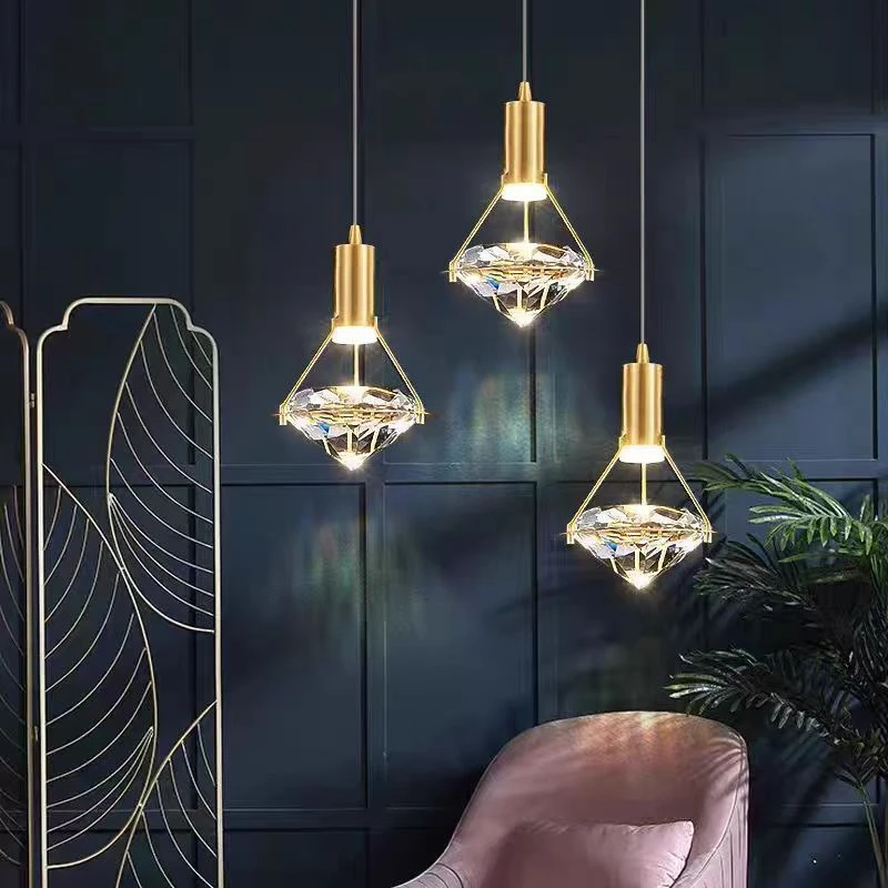 French Luxury Styles Bedroom Bedsides/Corridor Copper LED Pendant Light Simplicity Ceiling Chandeliers Home Accessories Lighting