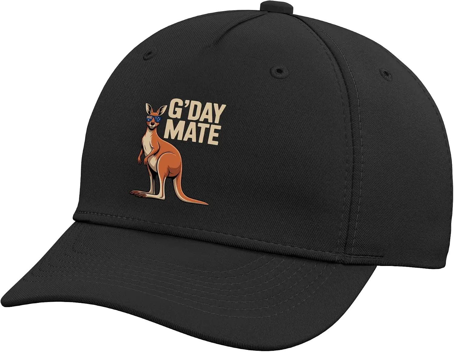 Funny Kangaroo Art for Men Women Kids Australian Kangaroo Adjustable Baseball Hat Cartoon-patterned Hat  100% Cotton Material