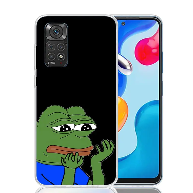 Cute Frogs Party Sad Pepe Phone Case For Xiaomi Redmi Note 13 12S 12 11S 11T 11E Pro Plus 10S 10 9S 9 8T 8 7 Art Customized Coqu