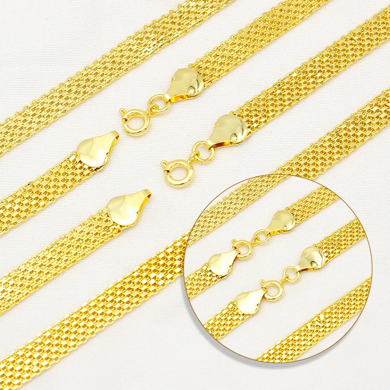 قلادة ربط سلاسل للنساء الرجال الذهب مطلي النحاس 45 سنتيمتر سميكة مجوهرات الأزياء ارتداء اليومي حفل زفاف هدية 5 صفوف