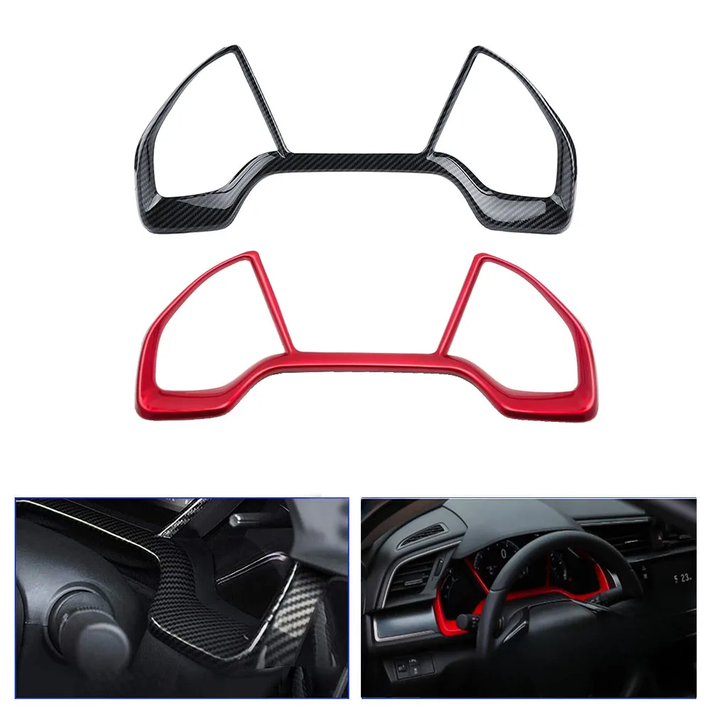 Instrument Panel Frame Cover Decoration For Honda Civic 2016 2017 2018 2019 2020 2021 Car Trim Speedometer Frame Sticker