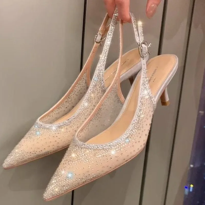 

Exquisite Fashion Women Shoes Sparkling Diamonds Pointed-toe Design Elegant Party Ladies High Heels