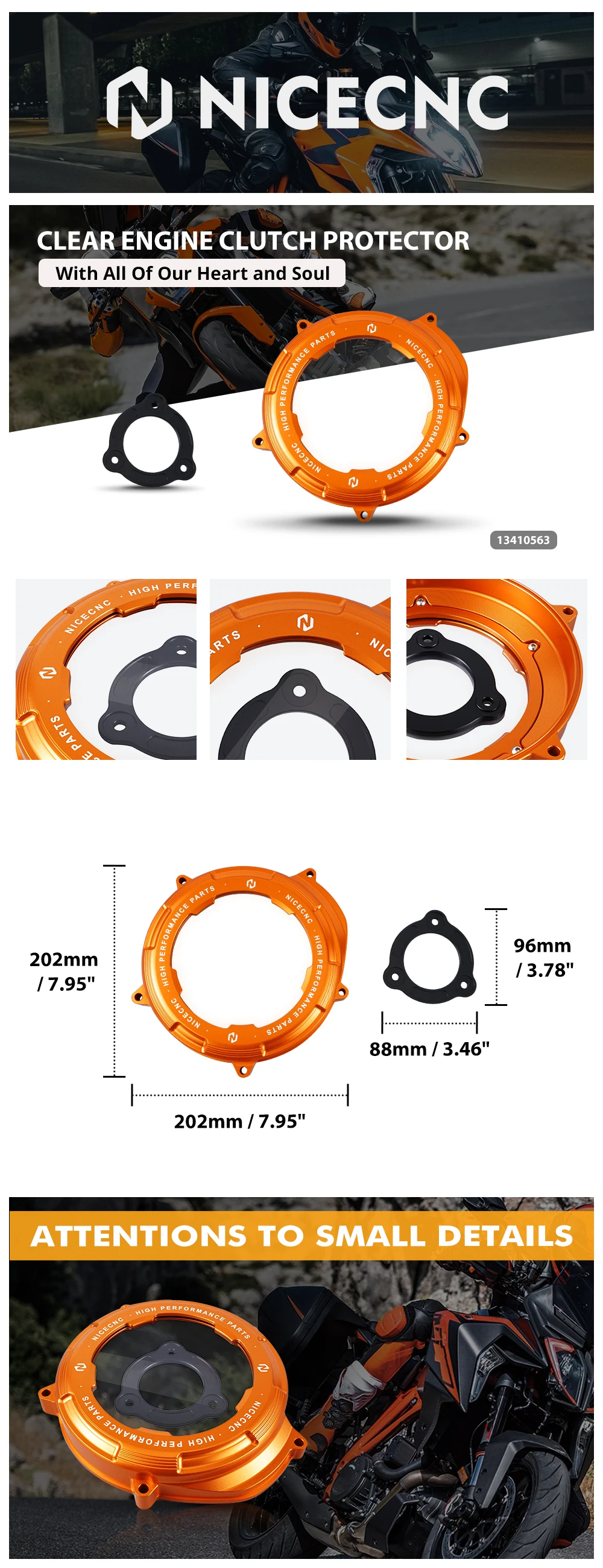 (EU-Lager) NICECNC Transparente Motor-Kupplungsabdeckung für KTM 1290 Adventure R/S/T 2017-2024 1290 Duke R/GT/EVO 2014-2024 – Detail 6