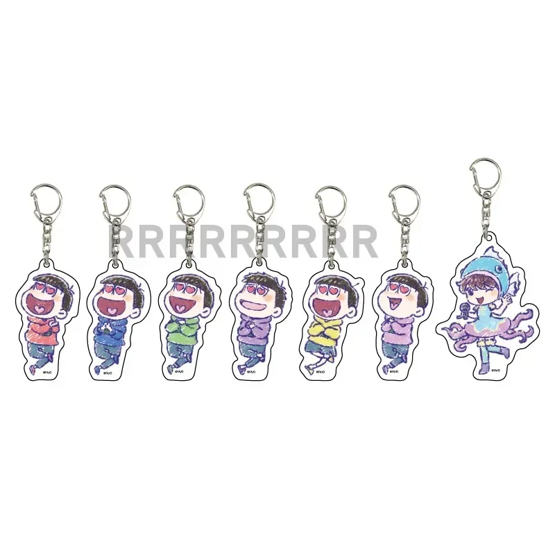 Juego Karamatsu Choromatsu Ichimatsu llavero muñeca Anime Jyushimatsu Todomatsu llavero acrílico colgante para regalo