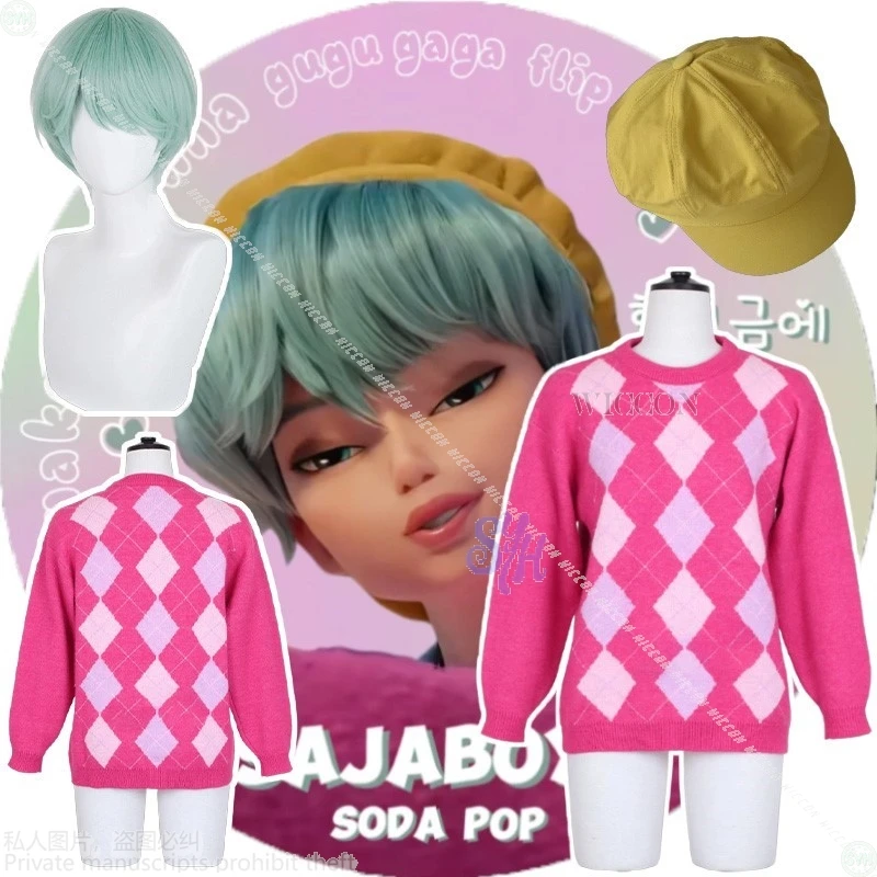 Kpop Demon Anime película Cosplay Saja niños bebé SODA POP disfraz Kawaii encantador suéter rosa caliente ktasombrero amarillo lindo disfraz de Halloween