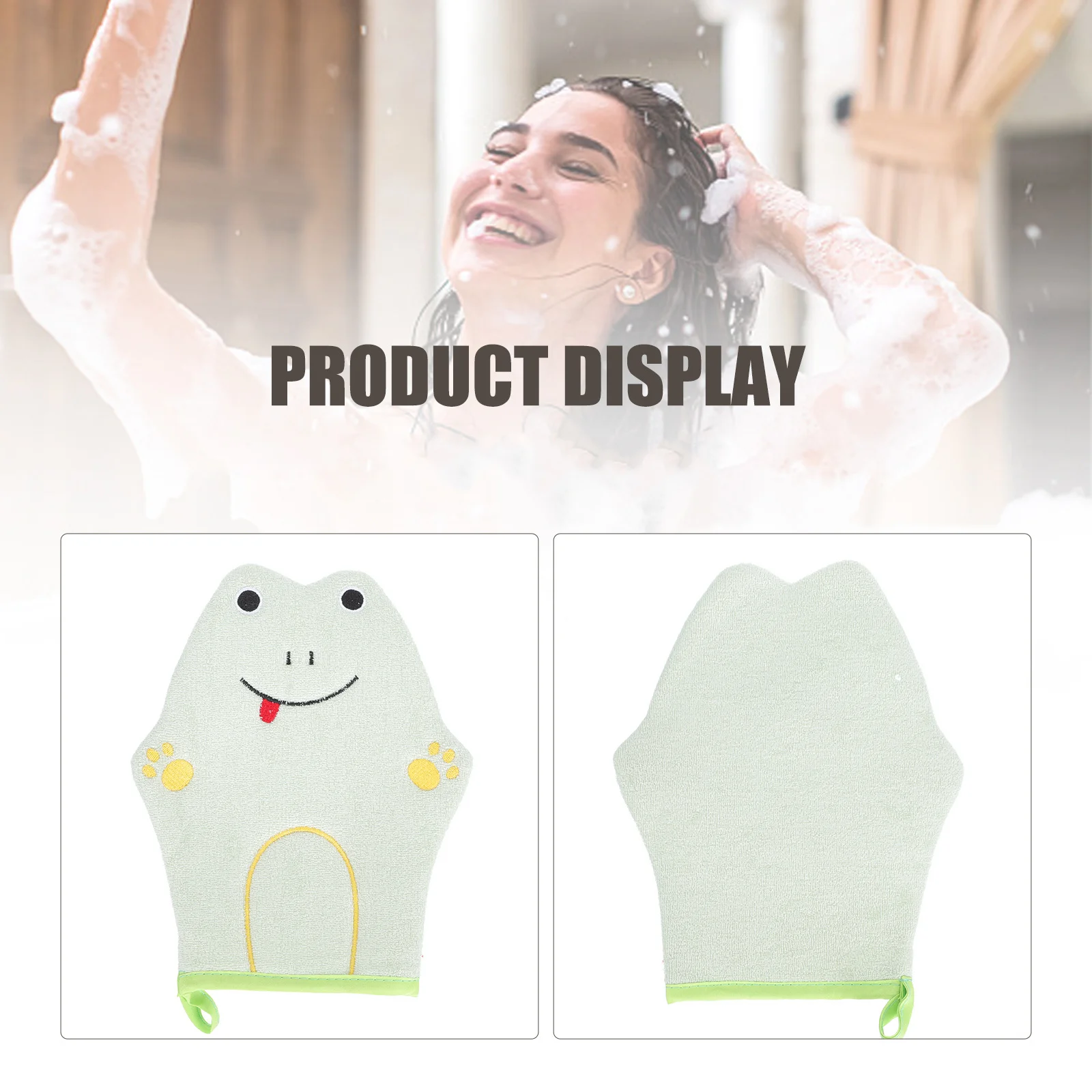 2 guantes de baño divertidos de dibujos animados con textura exfoliante, ideales para el baño de los niños, fáciles de usar y el cuerpo, viajes perfectos