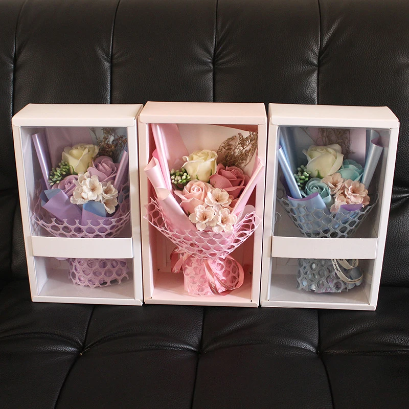 Surprise Valentine with Our Exquisite Soap Flower Bouquet Gift Box Love and Romance Artificial Flowers