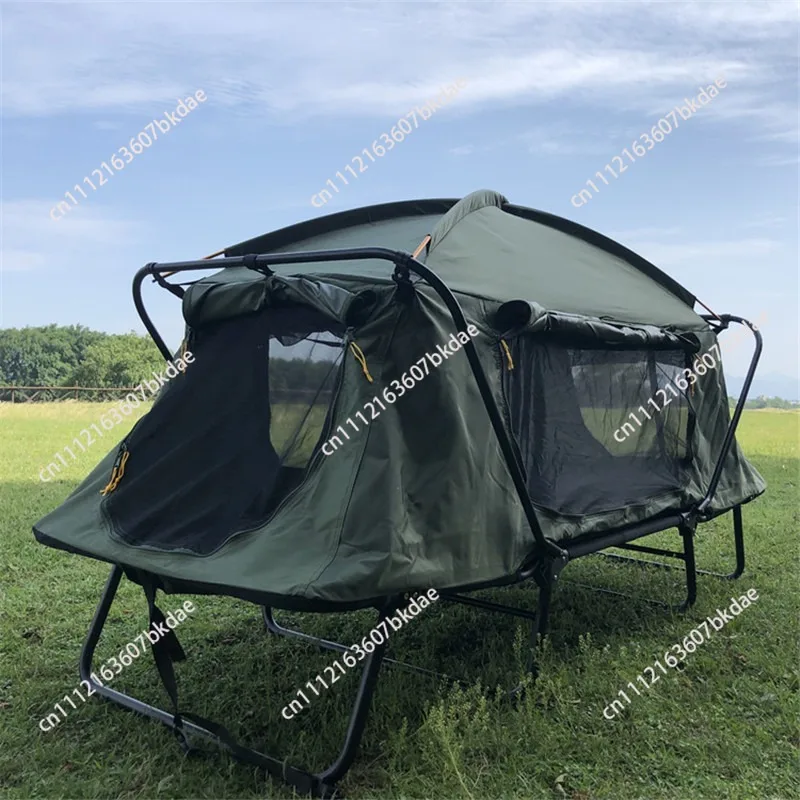 Single Person Camping Off-Ground Tent with Folding Bed Outdoor Waterproof and Cold-Proof Double Layers Anti-storm Tourist Drive