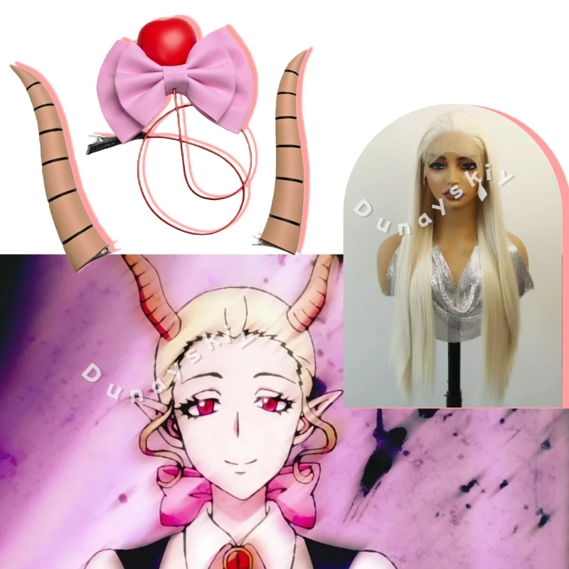 

Props Anime Welcome To Demon School! Iruma-kun Ix Elizabetta Cosplay Wig Horn Headpiece Demon Tail Props Halloween Carnival