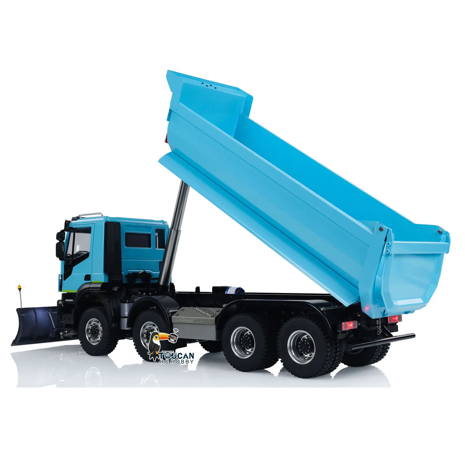 

1/14 Metal Hydraulic RC Dump Truck 8x8 Radio Control Tipper Painted Assembled Cars Sound Light Snow Blade Toys for Boys TH23846