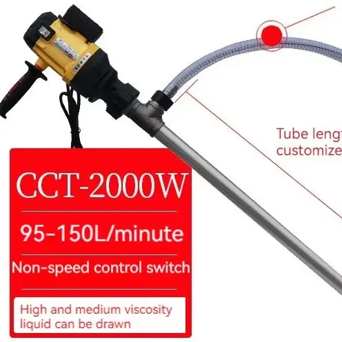 

1500W/2000W Portable 220V Electric Hand Barrel Pump Six-Speed Vertical Oil Pump Diesel Oil Drum With Electric Oil Pump