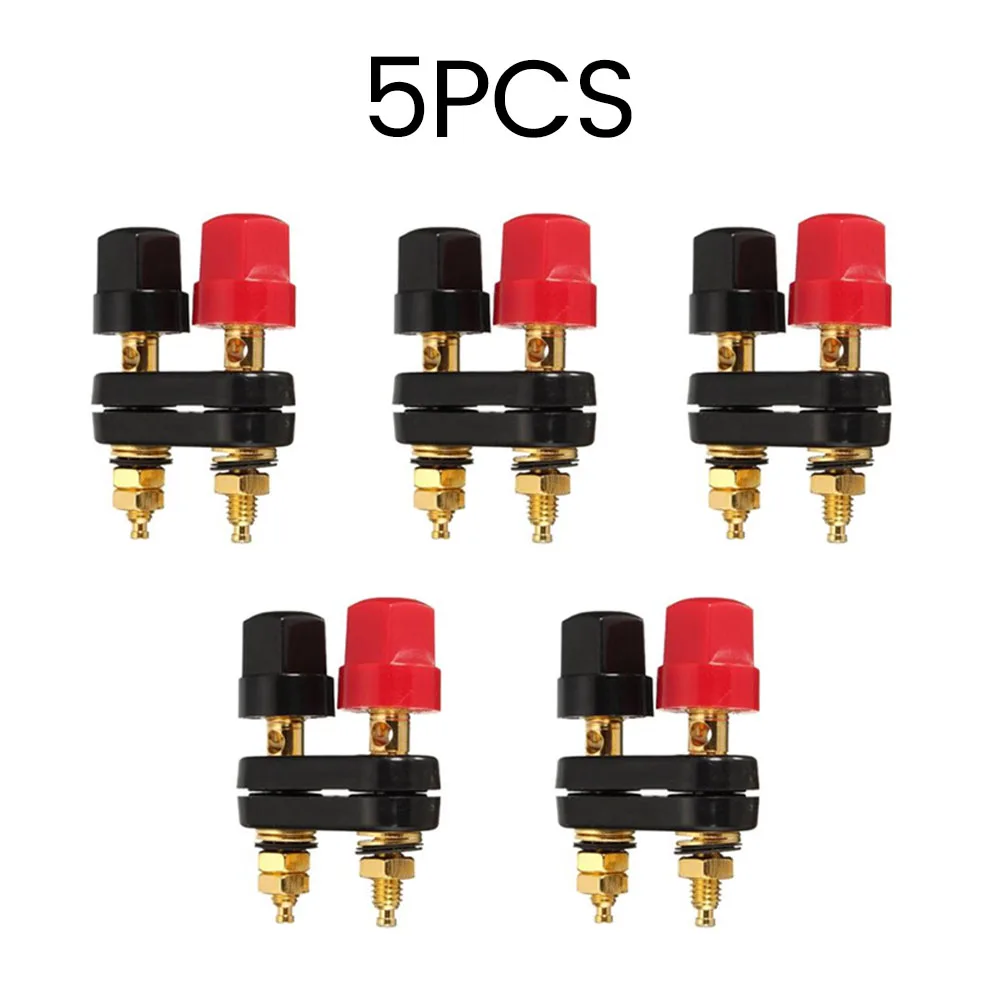 5Pcs/1Pc Banana plugs Couple Terminals Red Black Connector Amplifier Terminal Binding Post Banana Speaker Plug Jack 34mm*40mm