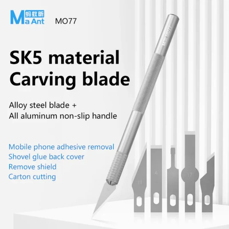 MaAnt SK5 Material Carving Blade Screw Fixed Anti Loose Precision Carving Knife Set for Mobile Phone Repair.