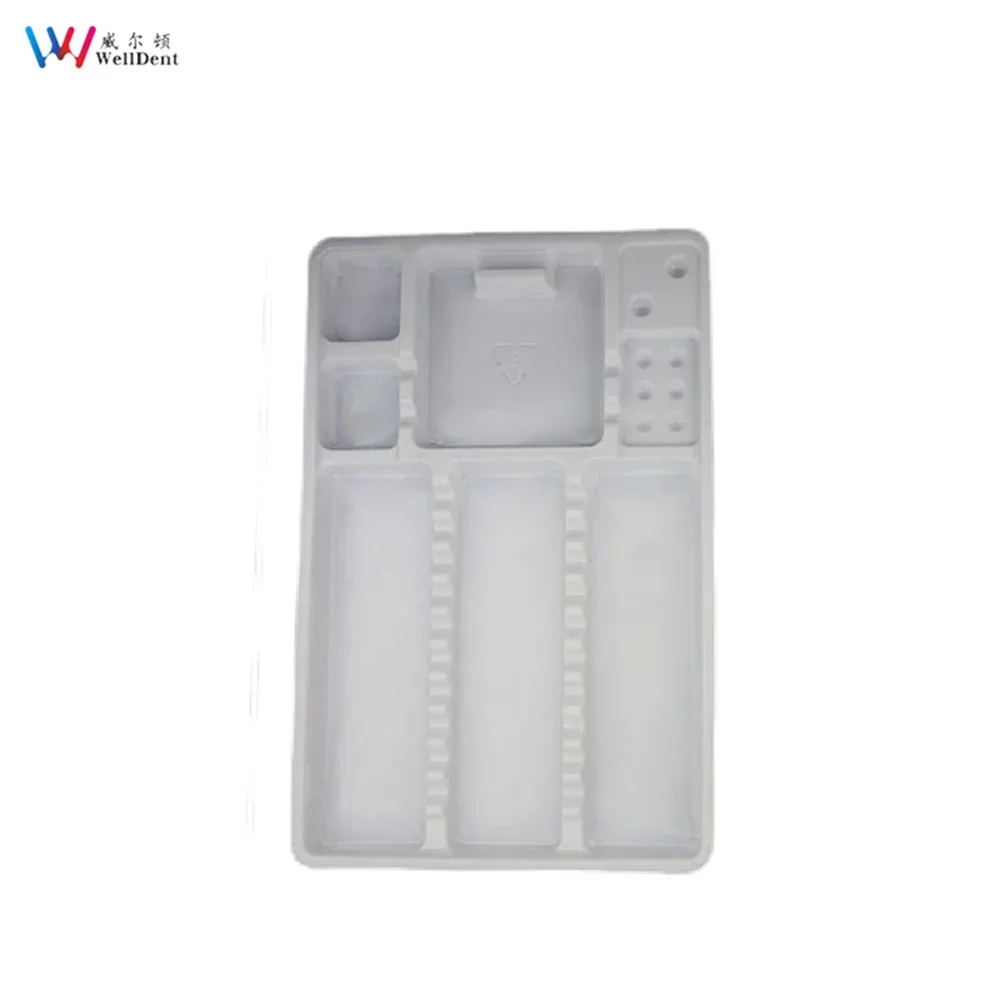 100pcs Dental Disposable Plastic Instrument Segregated Partition Trays Placed Small And Large Dental Consumable