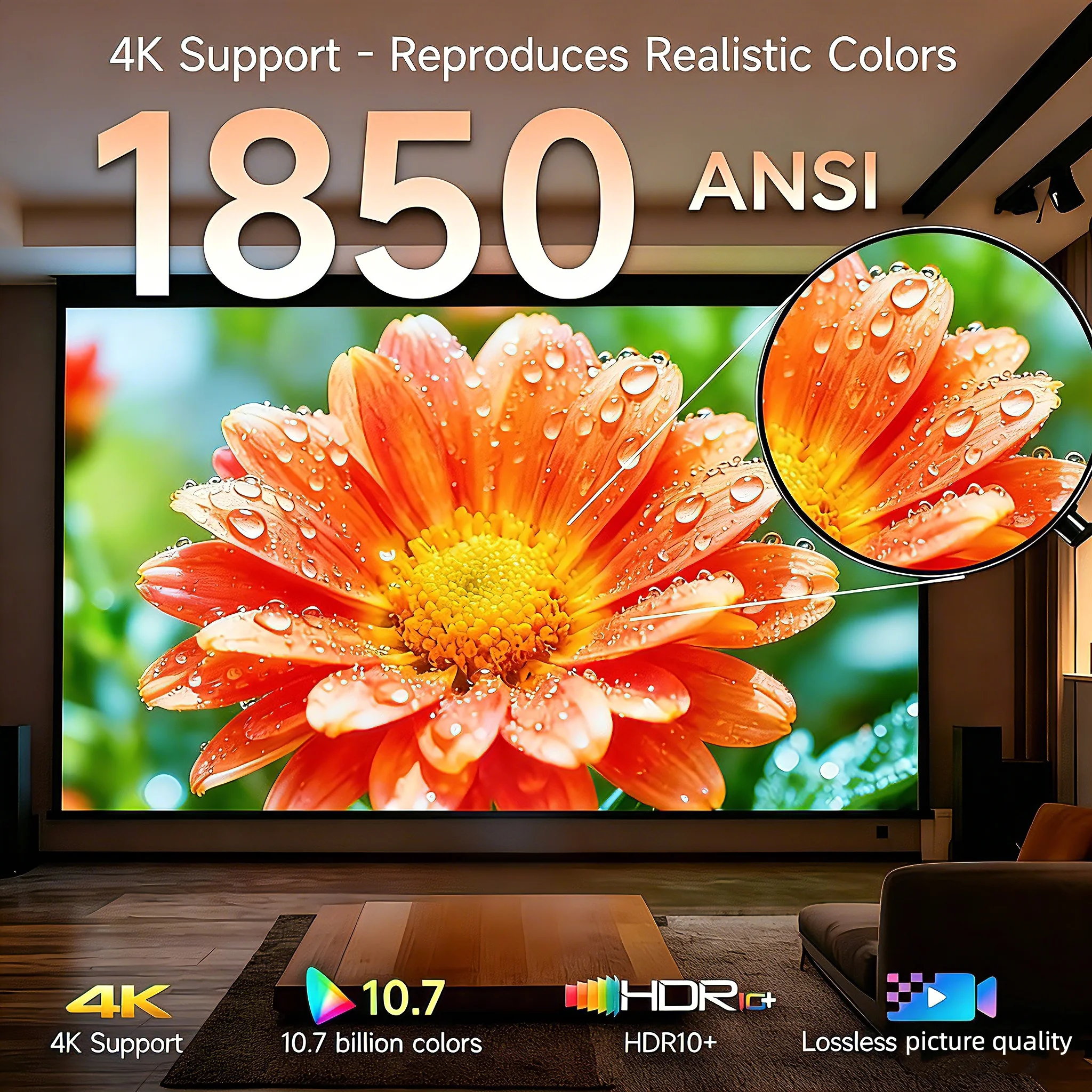 Official Google TV 4K Ultra HD Smart Beamer Projectors Home Theater Projector WiFi