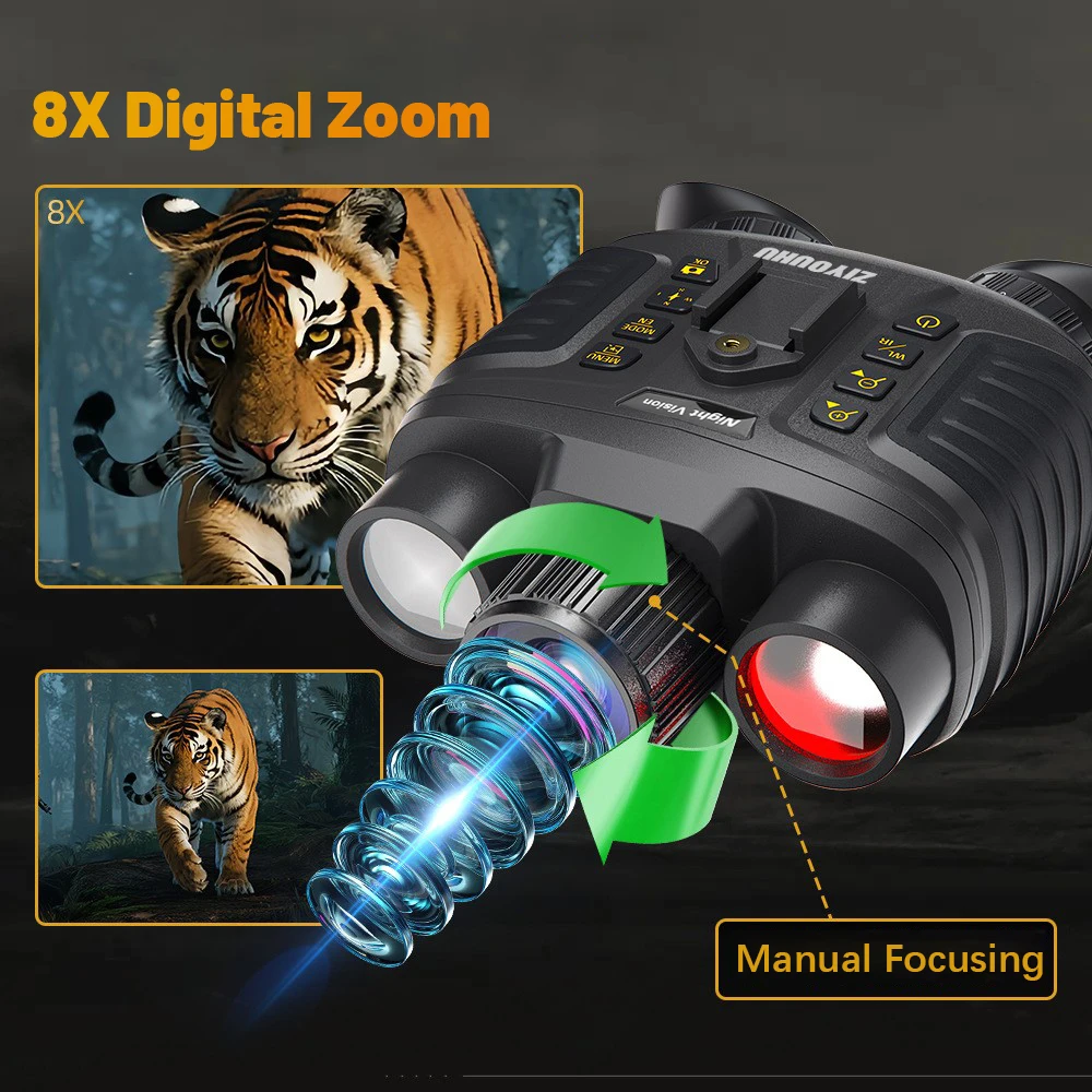 جديد وصول NV8360 4K للرؤية الليلية خوذة نظارات مناظير رقمية الأشعة تحت الحمراء ومصباح يدوي رئيس شنت للرؤية الليلية الصيد