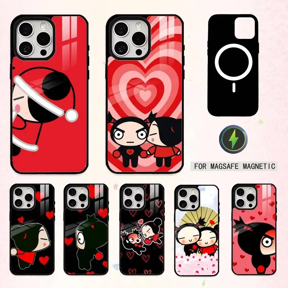 

Cartoon Pucca G-Garu Cute Phone Case For iPhone17,16,15,14,13,12,11 Plus,Pro Max Magnetic For Magsafe Wireless Charging