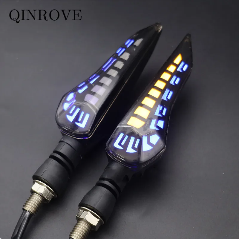 Motorcycle LED Turn Signal Light 12V 10mm ABS Flowing Indicator Lamp Universal For Suzuki SV 400 650 Bandit Honda CFMOTO Beneli