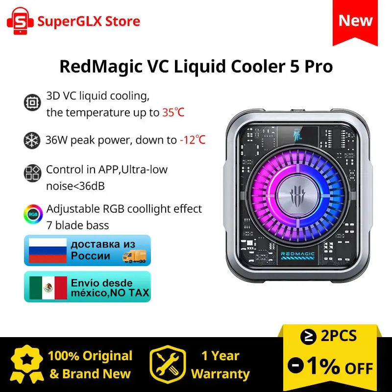 Original RedMagic Cooler 5 Pro VC liquid 5Pro Magnetic Phone Cooler for Red Magic 9 Pro & iPhone 12-15 Series CellPhone Radiator