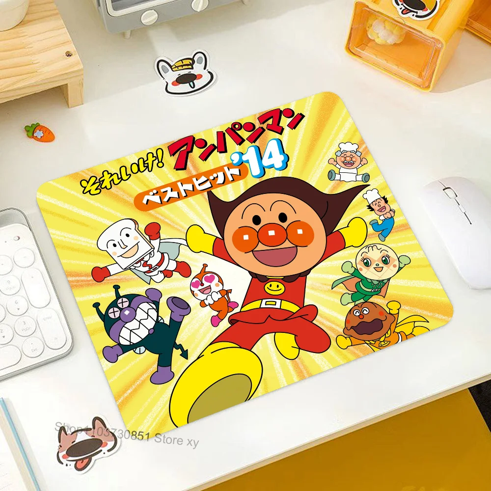 Cartoon A-Anpanman Baikinman Mousepad RGB Small Size Gaming Mouse Pad With LED Light Desk Mat Super Smooth Non-slip Rubber Bott