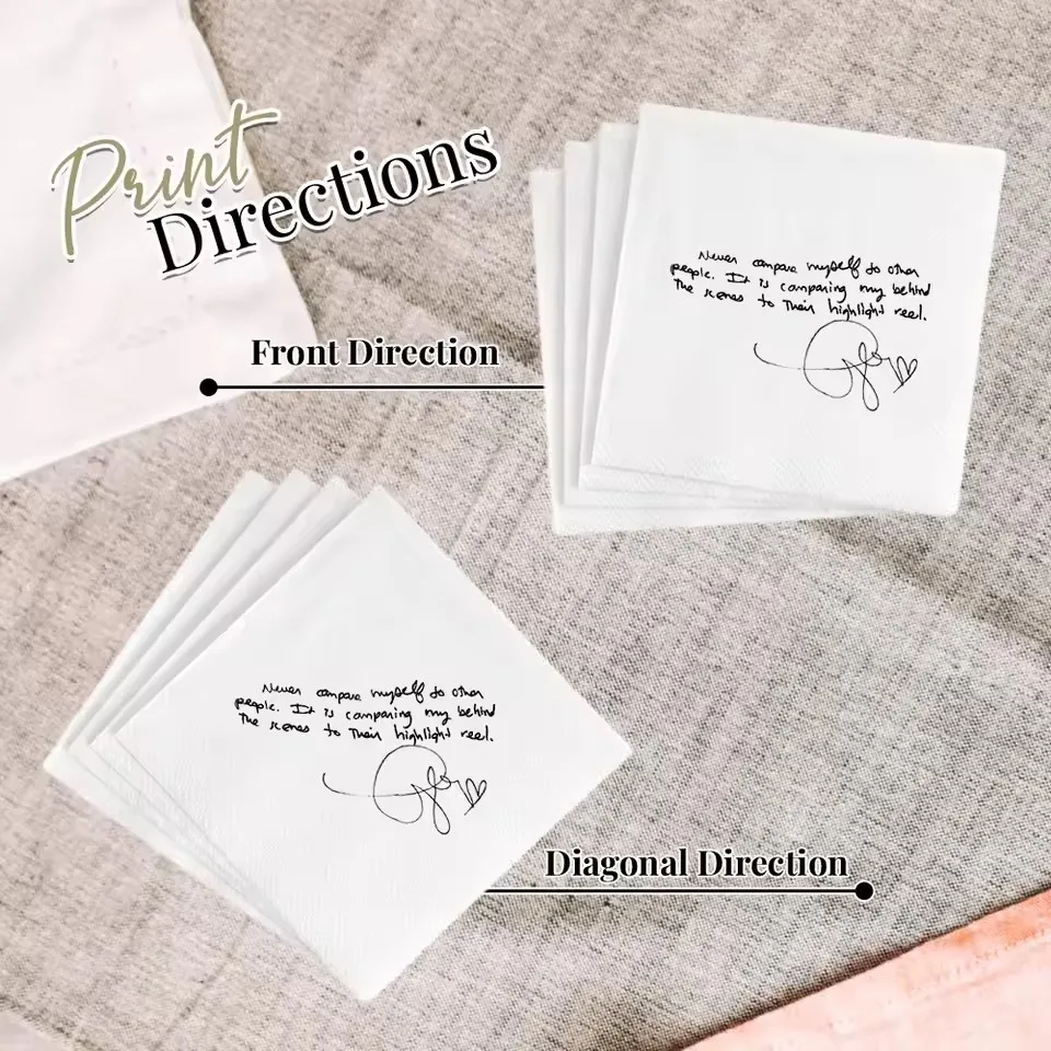 

Personalized Wedding Paper Napkins 50-500PCS Custom Monogram Printed Napkins for Wedding Cocktail Party Anniversary Decor