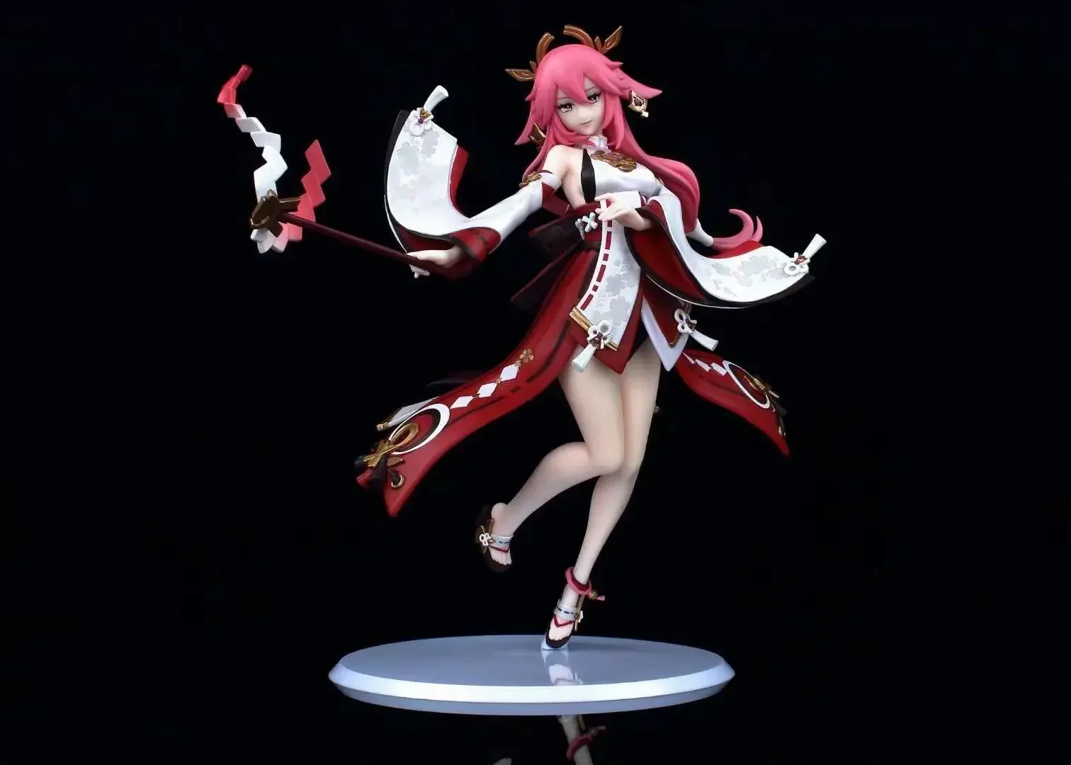 25cm Anime Model Genshin Impact Yae Miko Figure Inazuma City Grand Narukami Shrine Miko Action Figure Figurine Doll Toys Gift